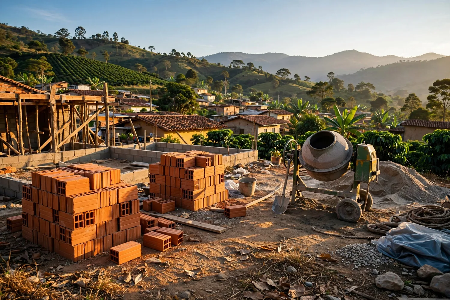A dry morning on a building site