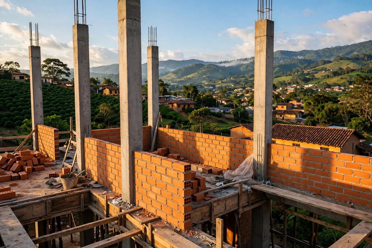 An upper floor going up